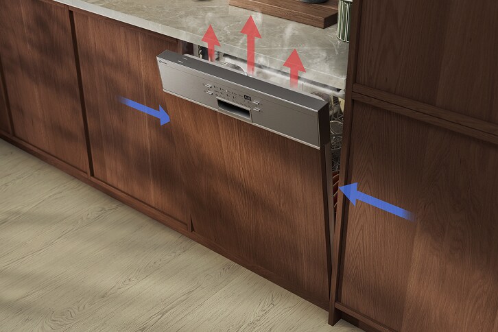 Semi-integrated dishwashers