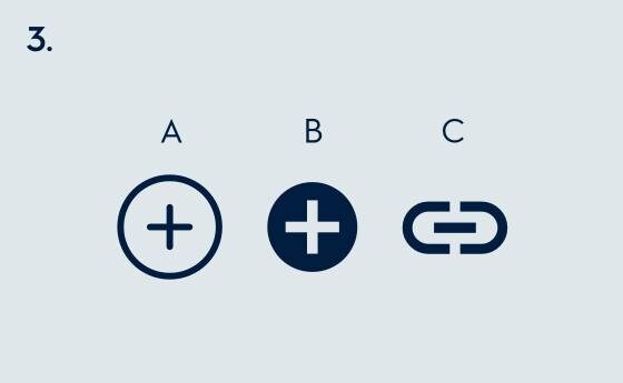 Tri drugačije ikona za "dodavanje"