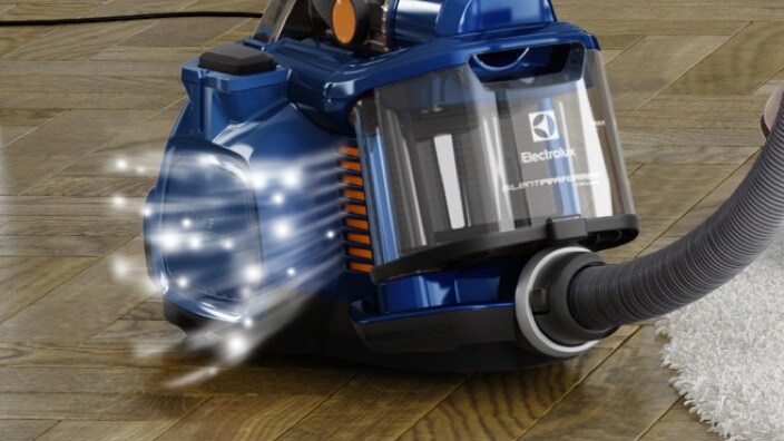 Blue vacuum cleaner